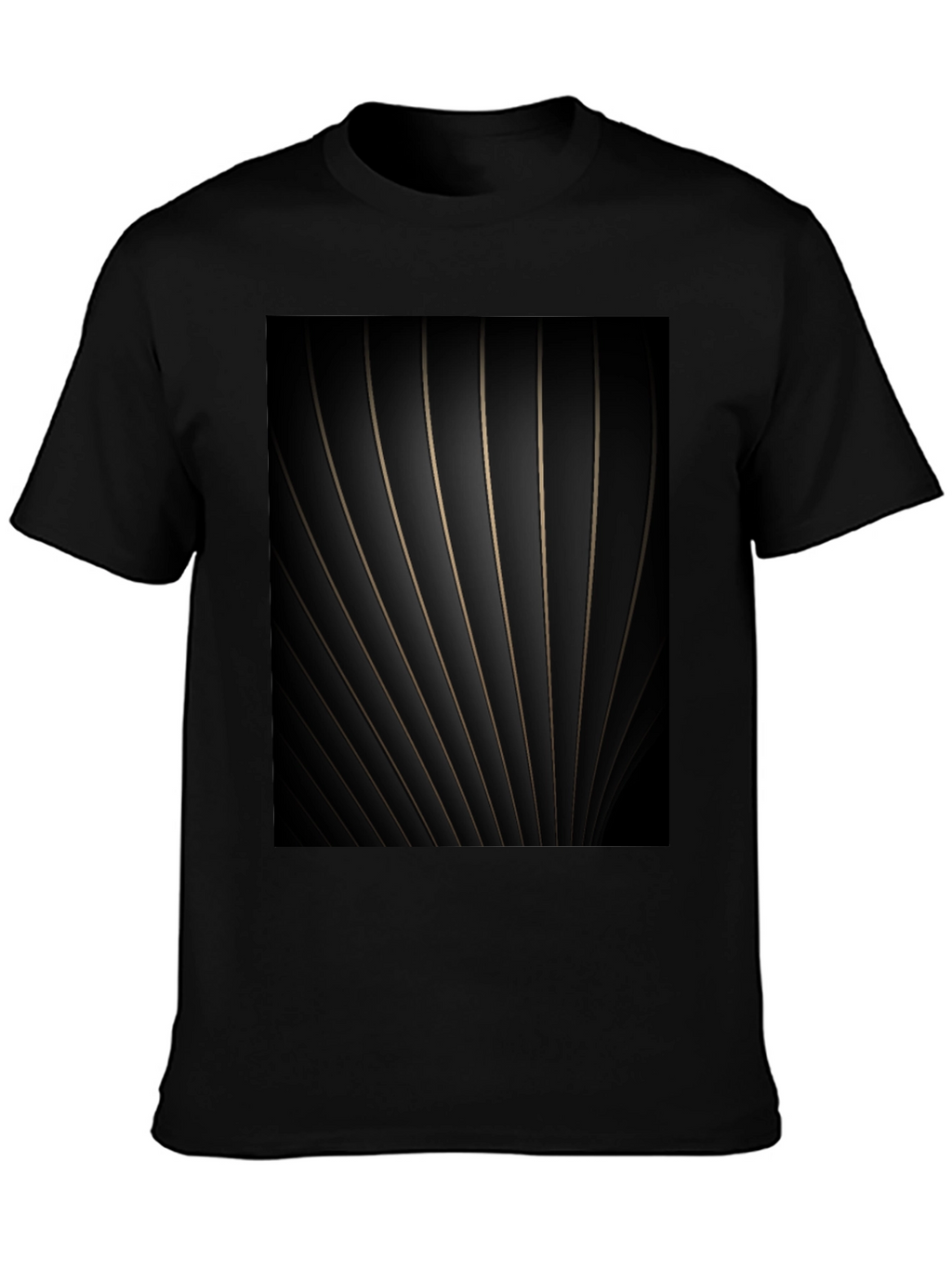 Abstract Striped Graphic Black Tee