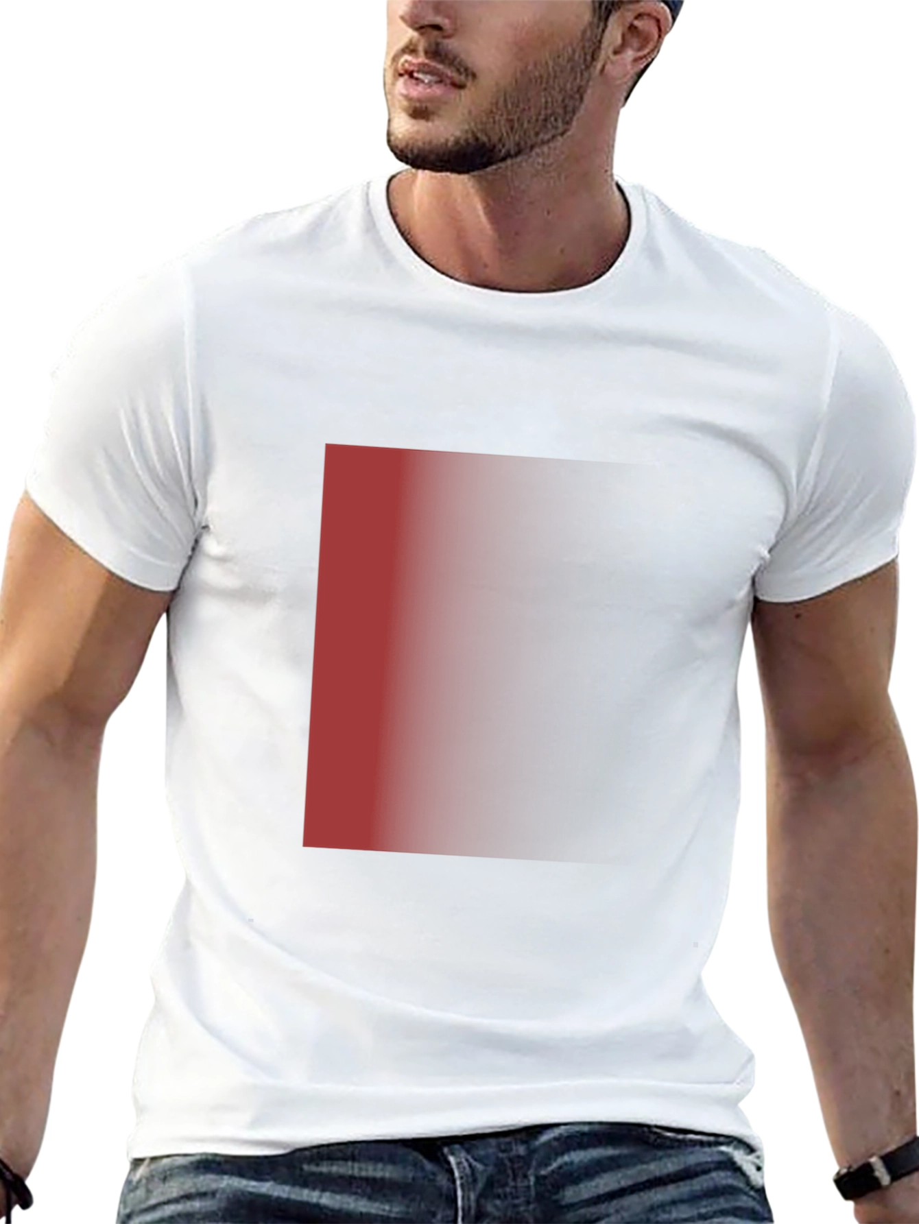 Mens Black T-Shirt with Red Gradient Design