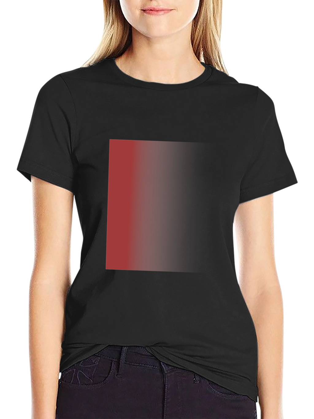 Mens Black T-Shirt with Red Gradient Design