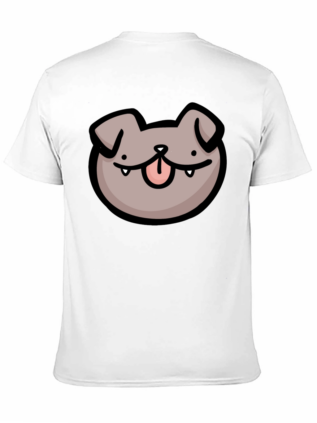 Dog Face Cartoon Black T-Shirt