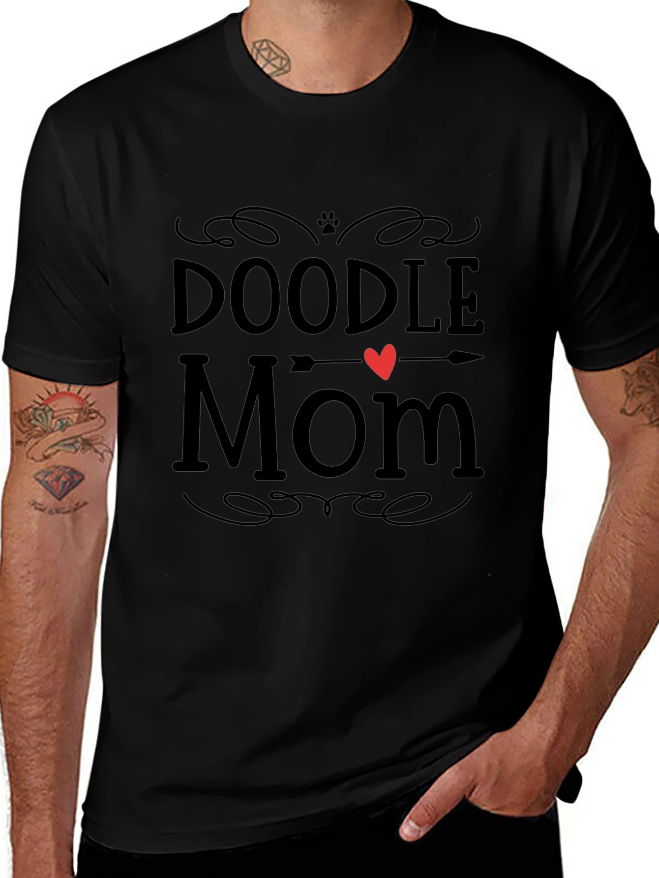 Doodle Mom Black T-Shirt