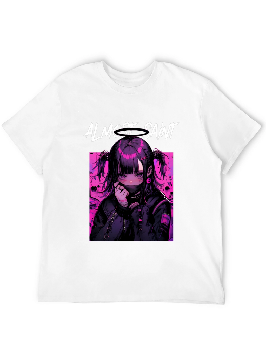 Almost Saint Anime Graphic Tee - Black