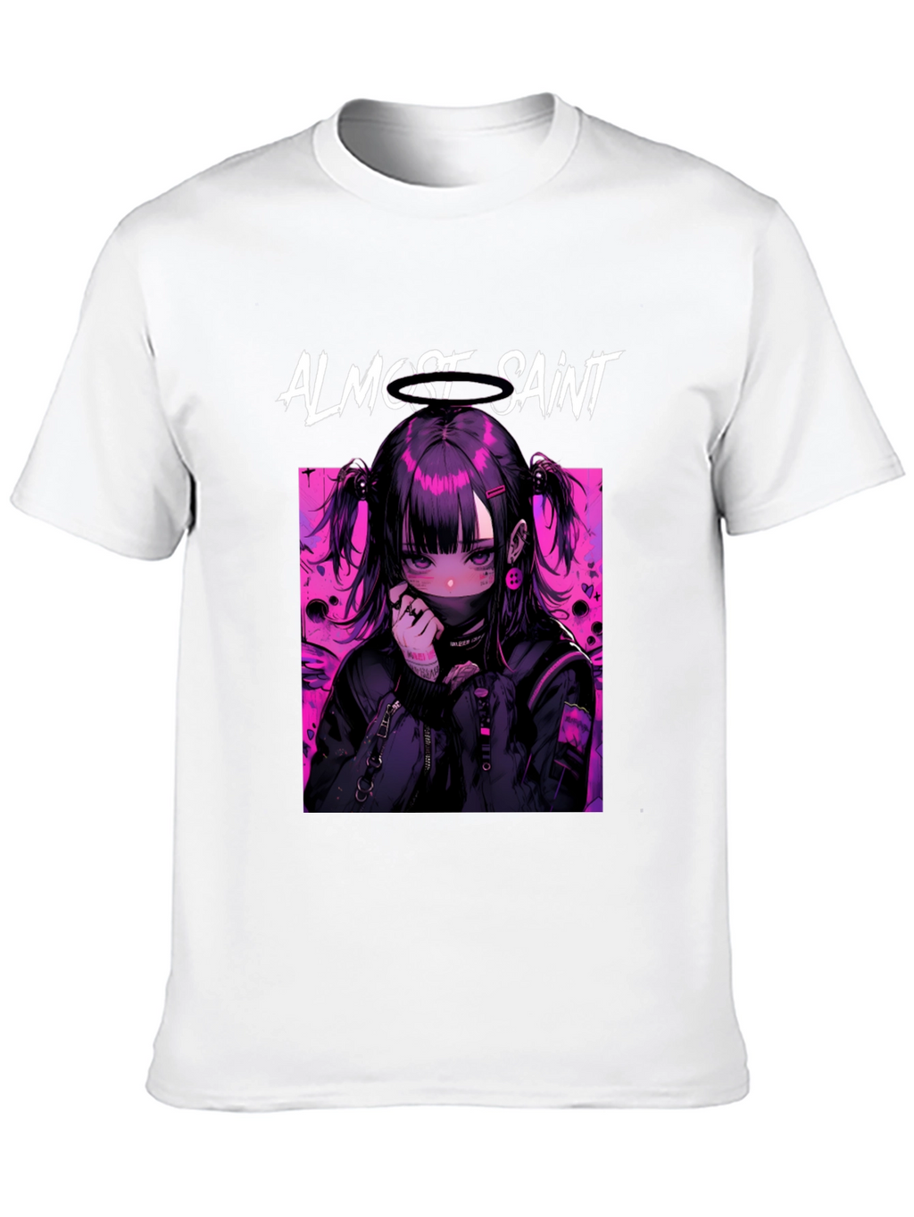 Almost Saint Anime Graphic Tee - Black
