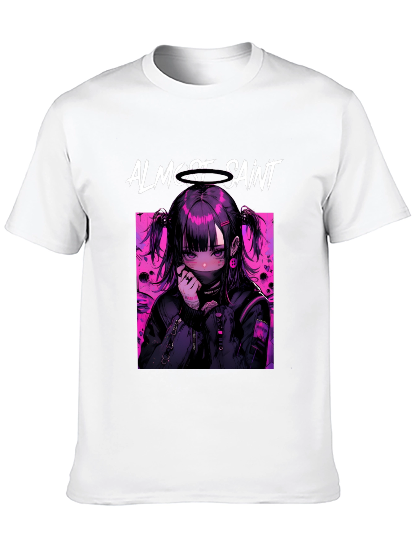 Almost Saint Anime Graphic Tee - Black