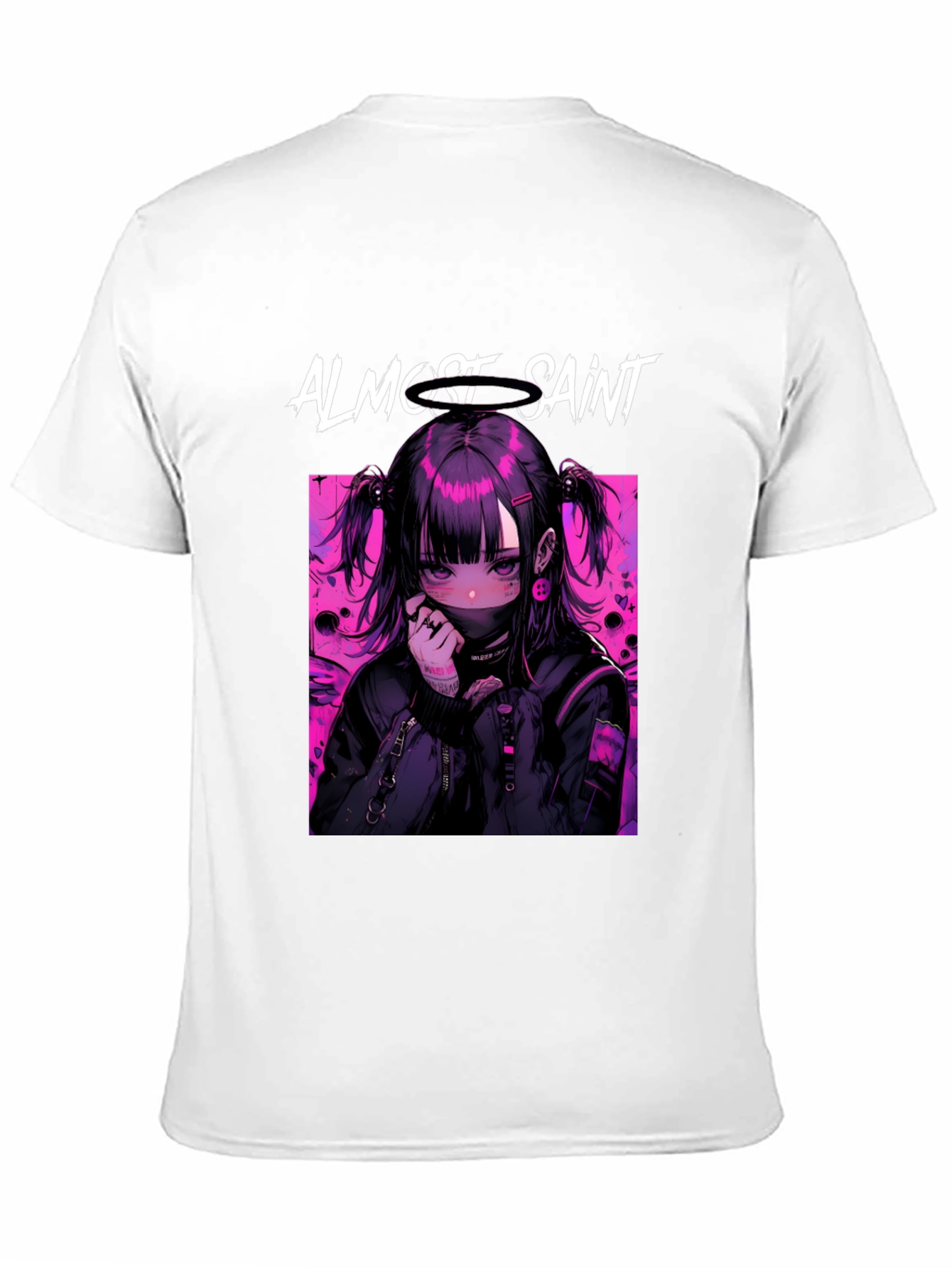 Almost Saint Anime Graphic Tee - Black