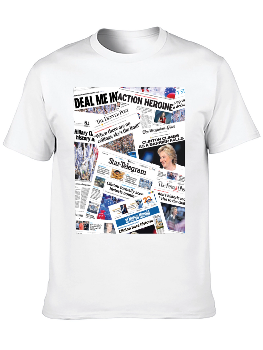 Newspaper Print Graphic Tee - Political Statement T-Shirt