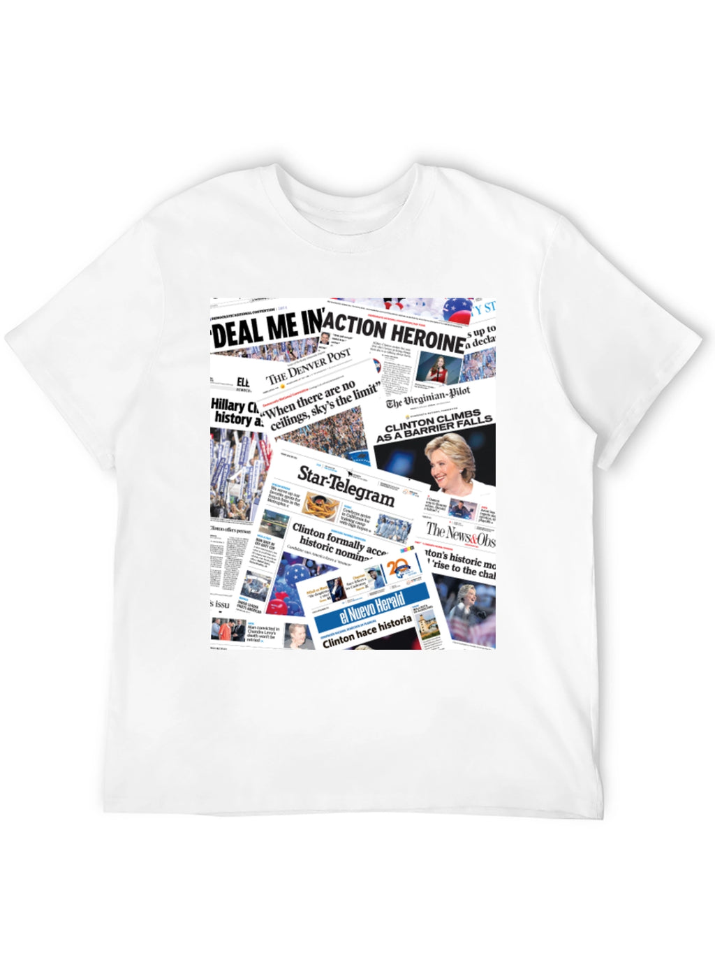 Newspaper Print Graphic Tee - Political Statement T-Shirt