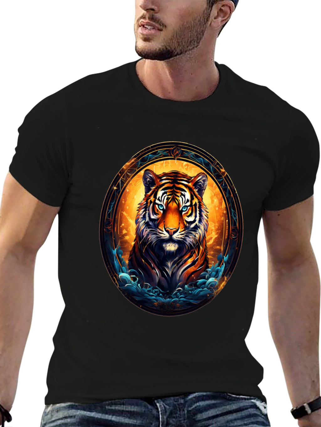 Tiger Graphic Black T-Shirt