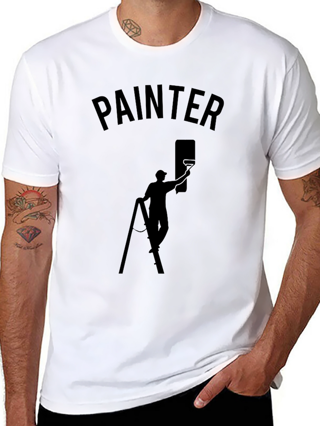 Painter Graphic T-Shirt - Black Crew Neck Tee