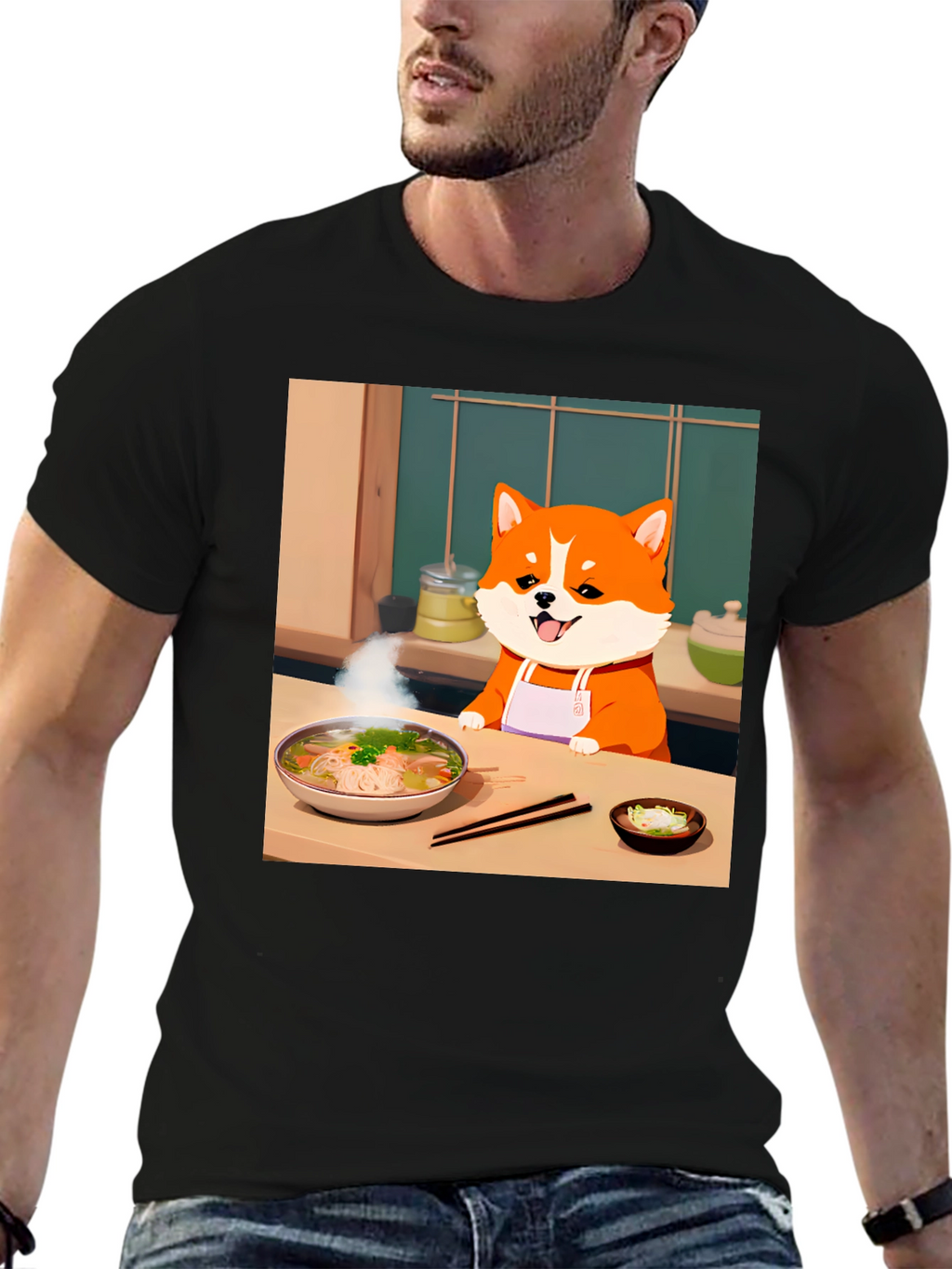 Chef Dog T-Shirt - Anime Style
