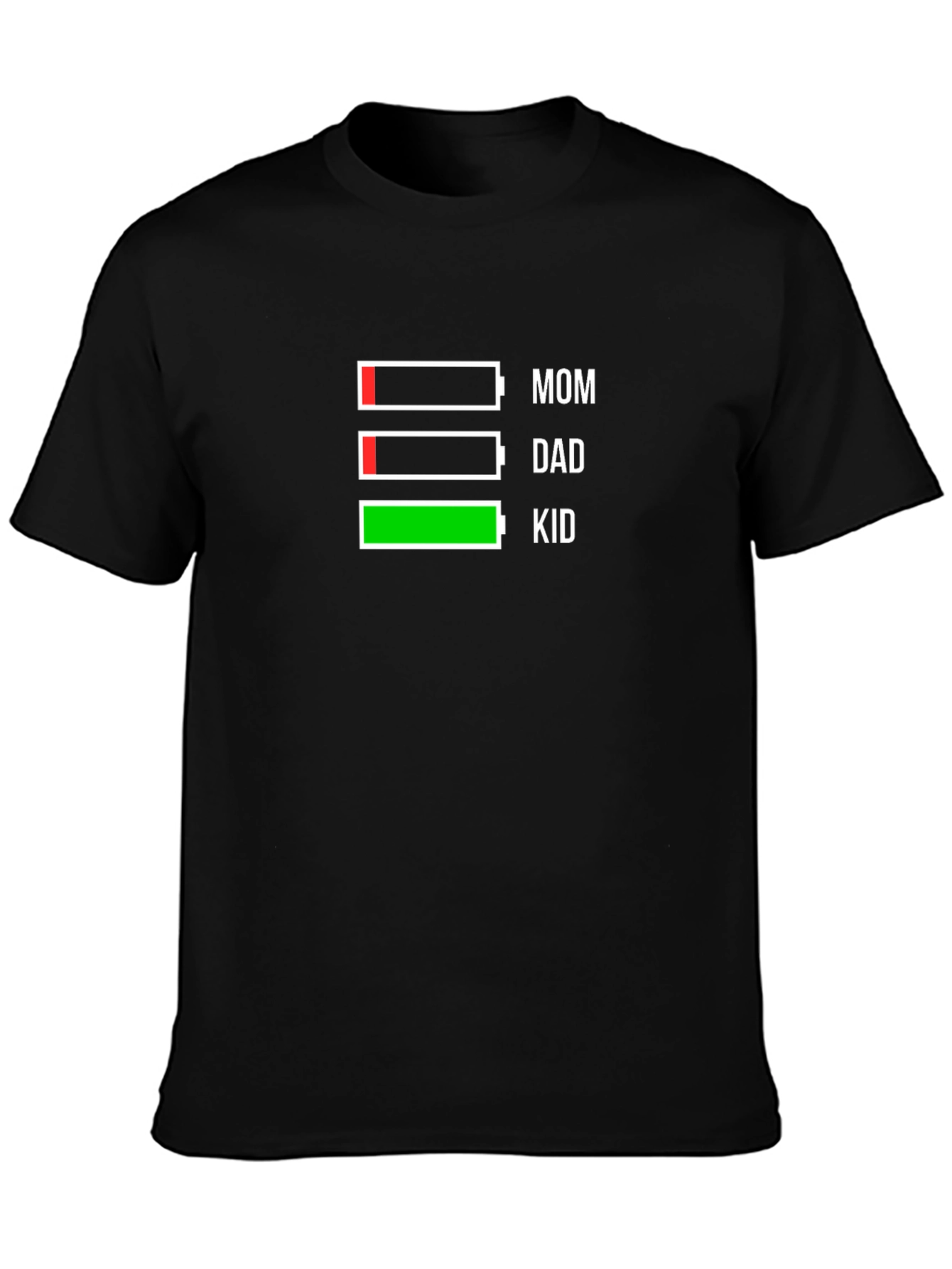 Family Energy Level T-Shirt - Mom Dad Kid