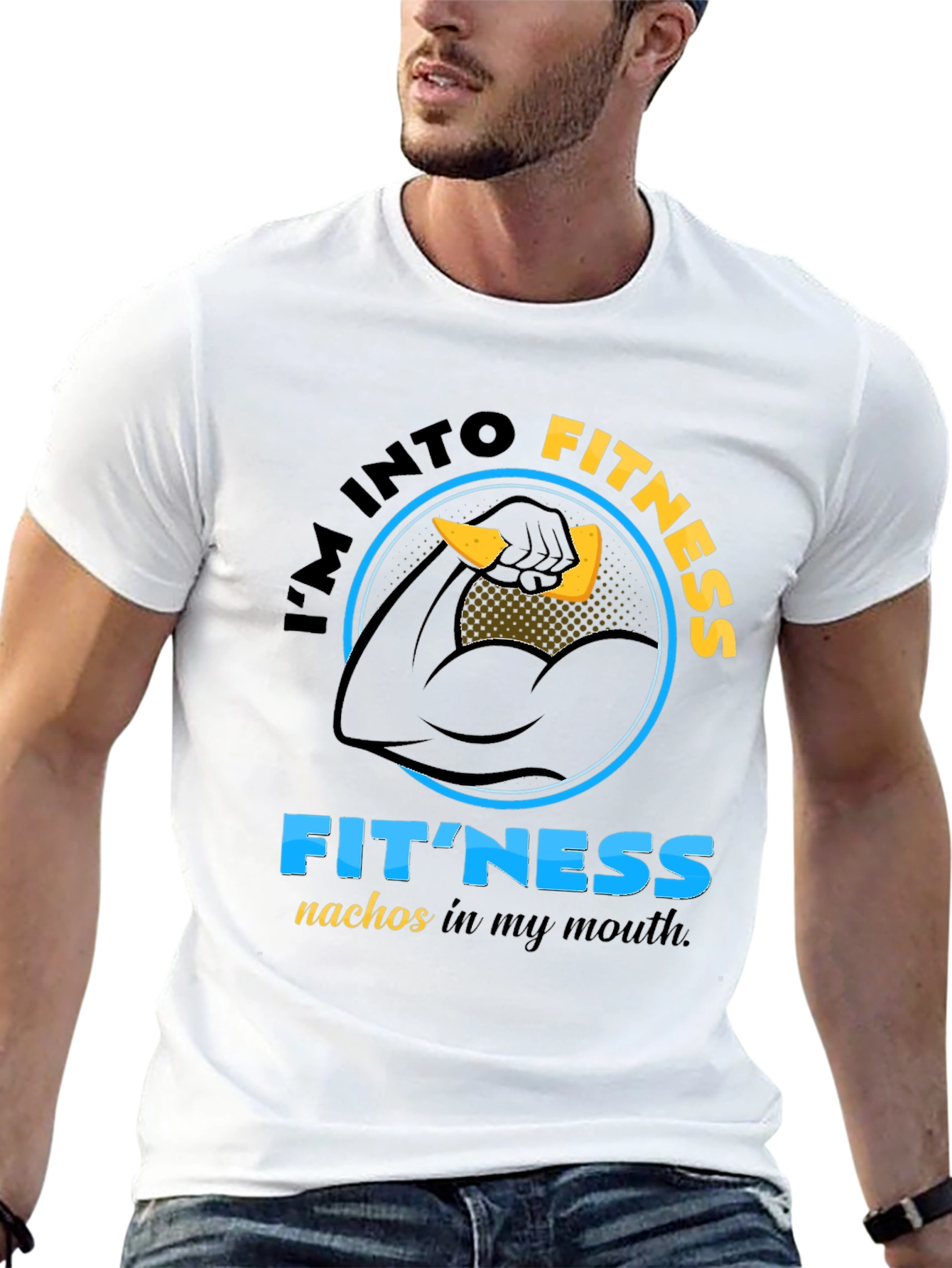 Im Into Fitness T-Shirt Funny Gym Nachos Pun Tee