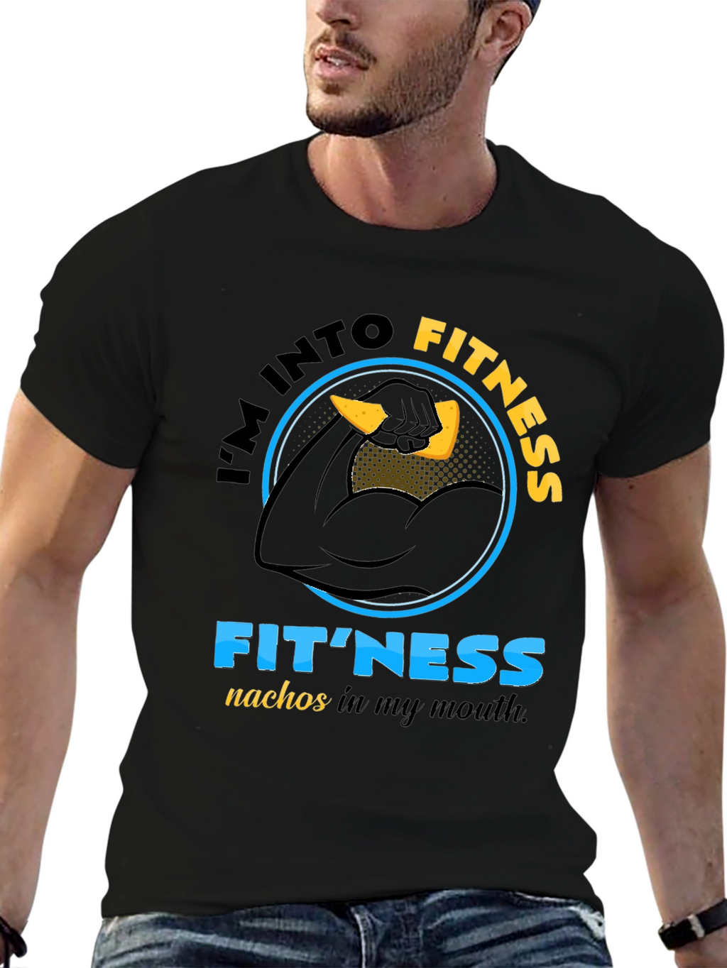Im Into Fitness T-Shirt Funny Gym Nachos Pun Tee