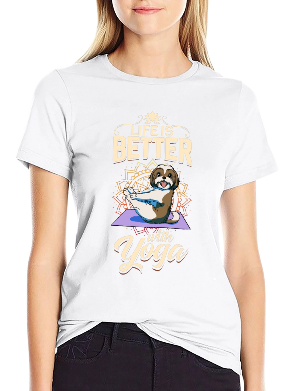 Life is Better with Yoga Dog T-Shirt
