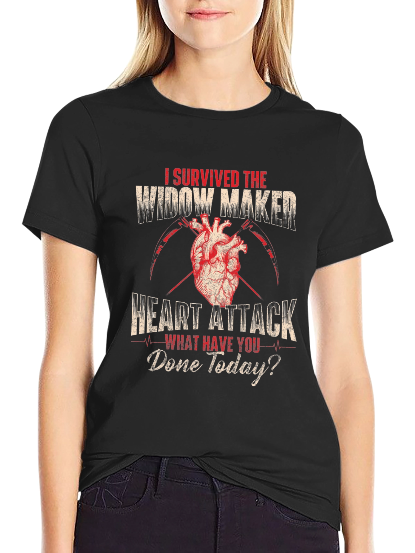 Widow Maker Heart Attack Survivor Graphic Tee