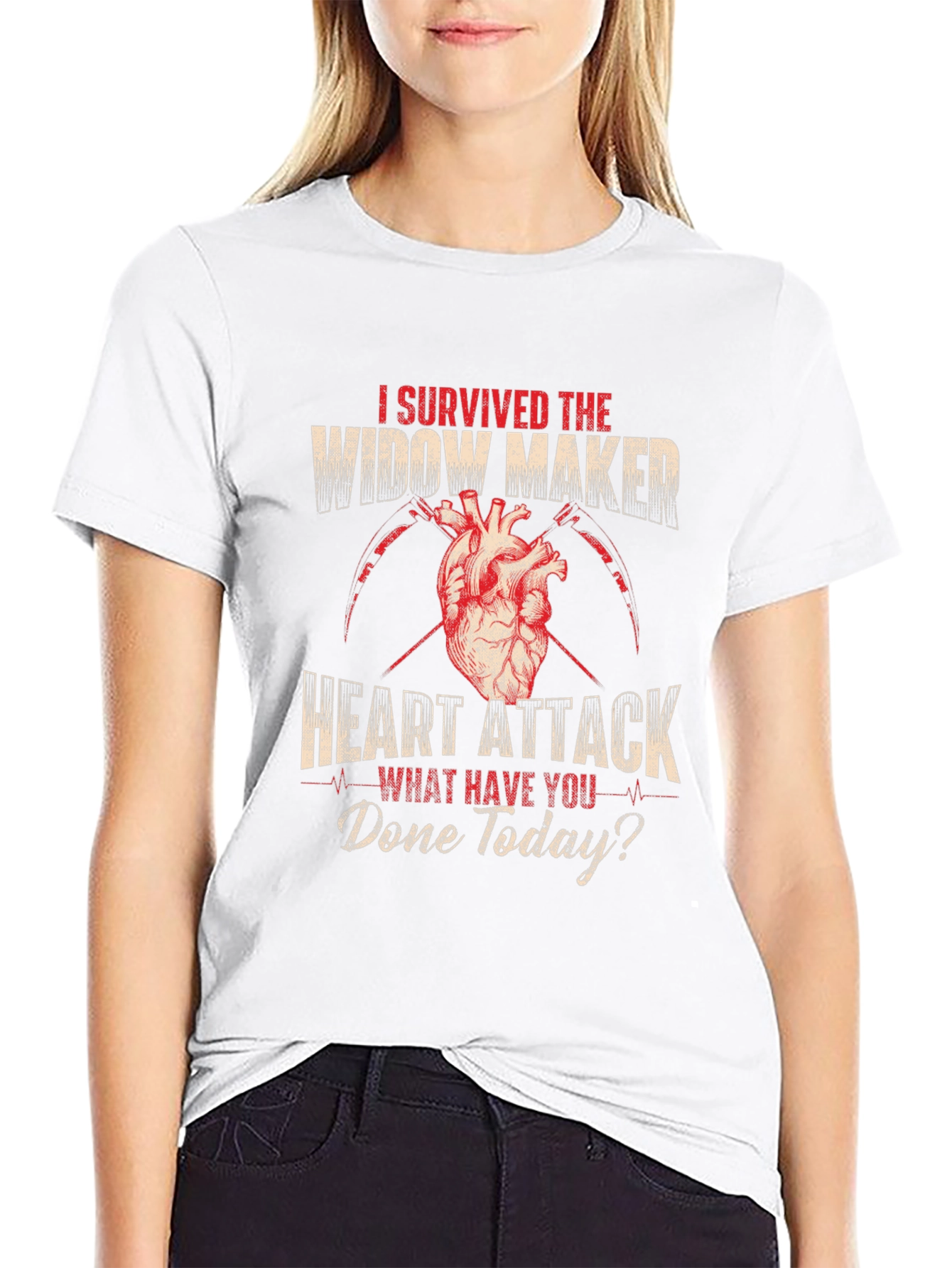 Widow Maker Heart Attack Survivor Graphic Tee