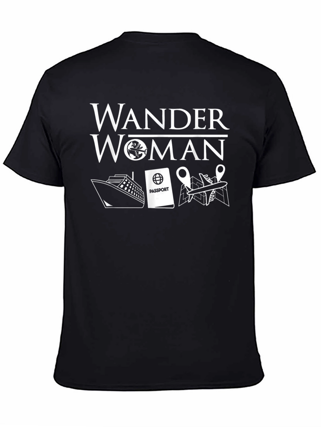 Wander Woman Black Graphic T-Shirt - Travel Lover Tee