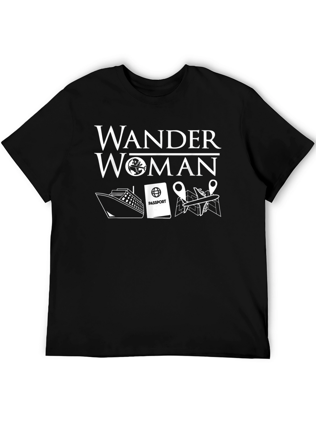 Wander Woman Black Graphic T-Shirt - Travel Lover Tee