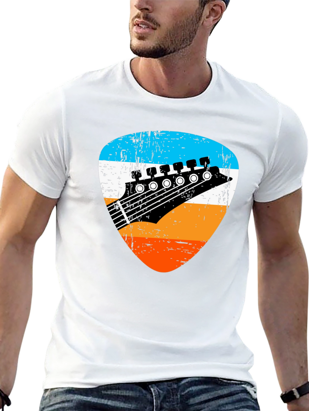 Retro Guitar Pick Graphic Tee
