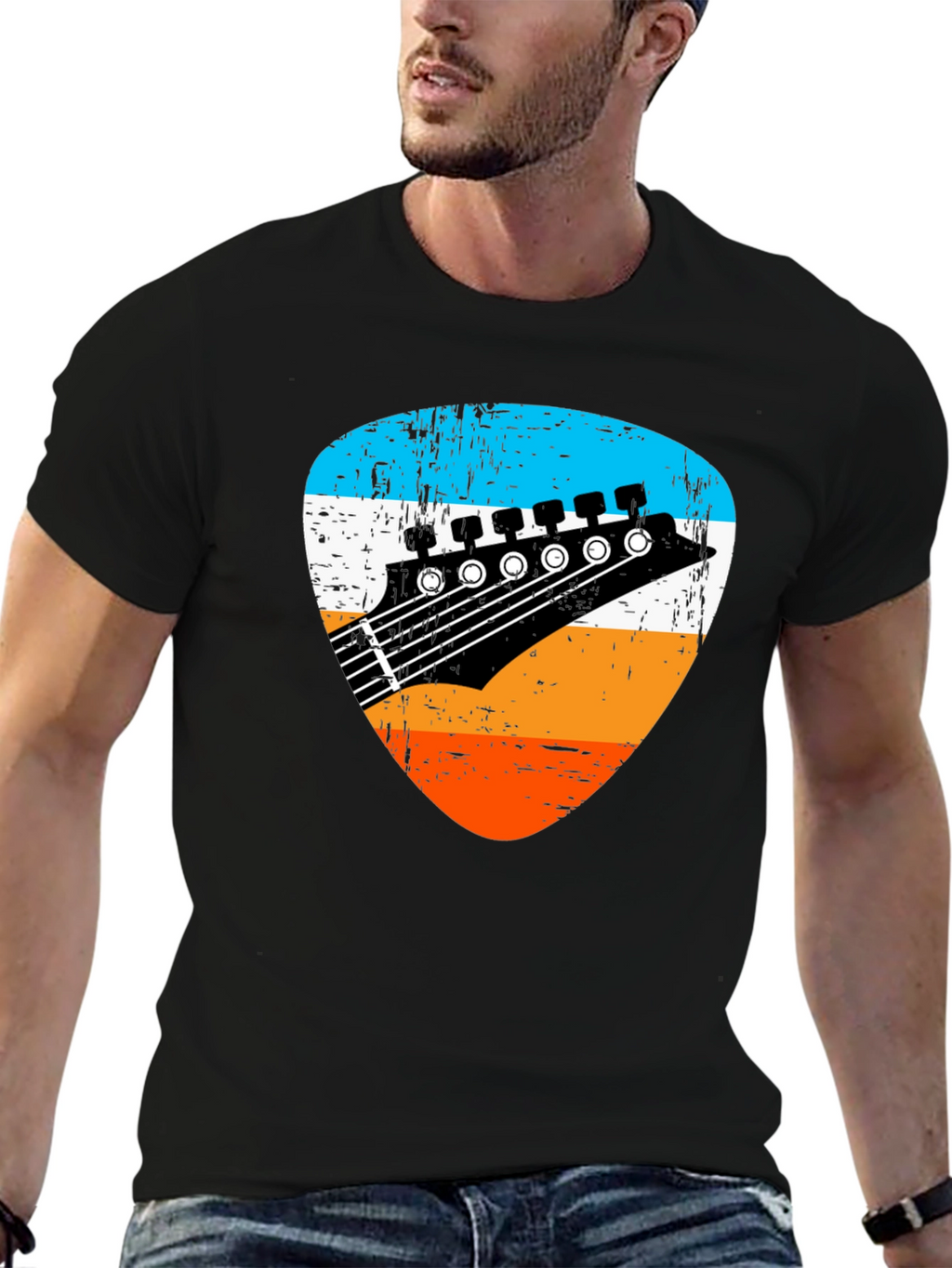 Retro Guitar Pick Graphic Tee