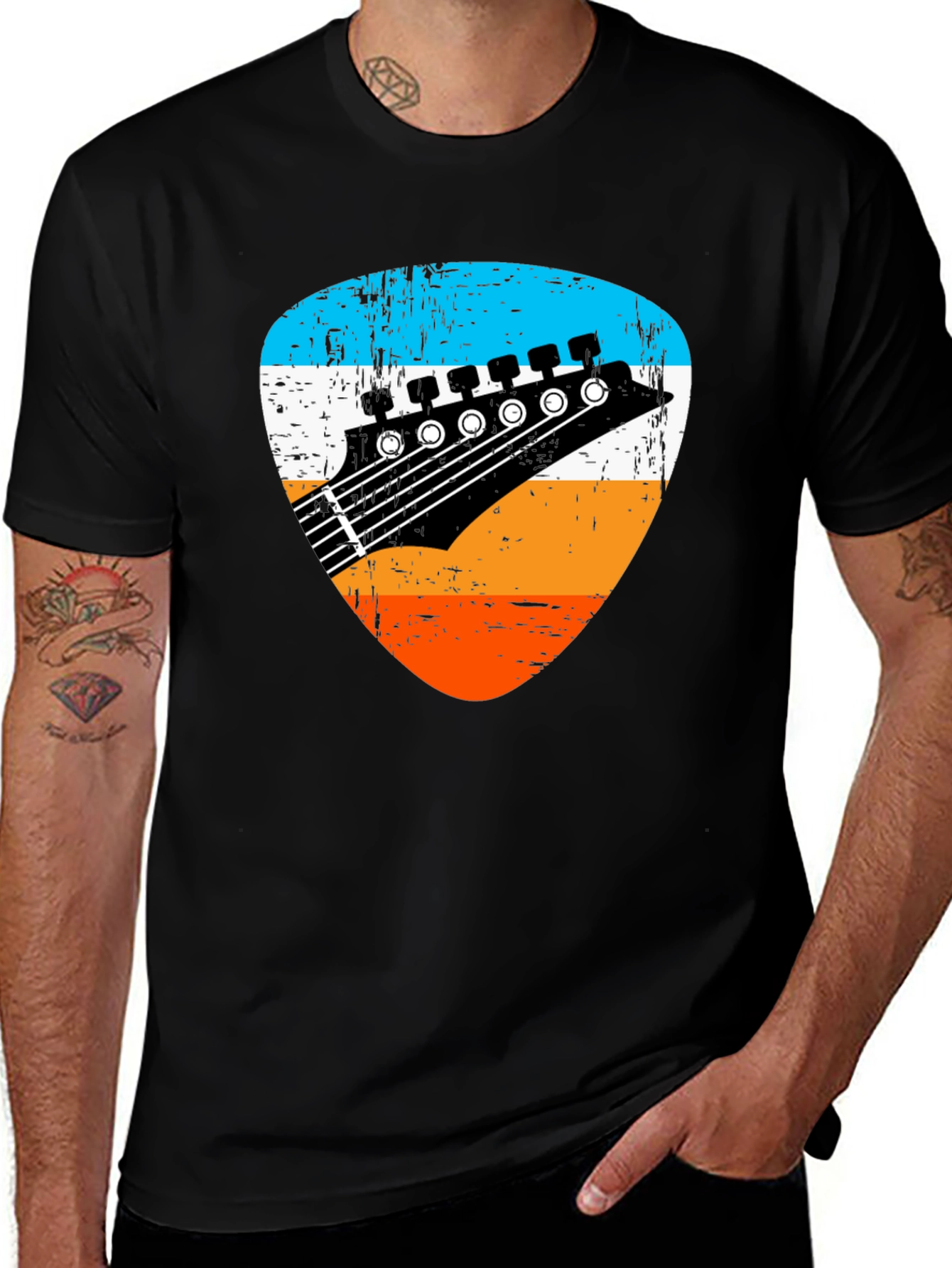 Retro Guitar Pick Graphic Tee