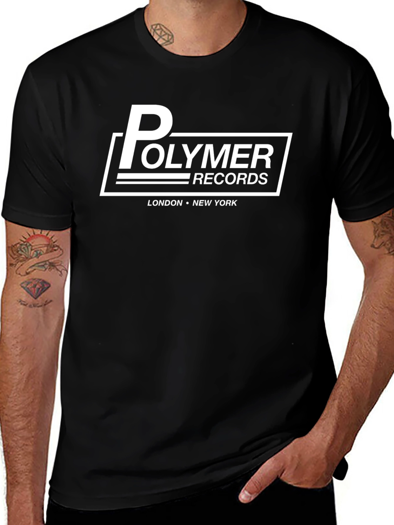 Polymer Records Graphic Tee - Black Cotton T-Shirt