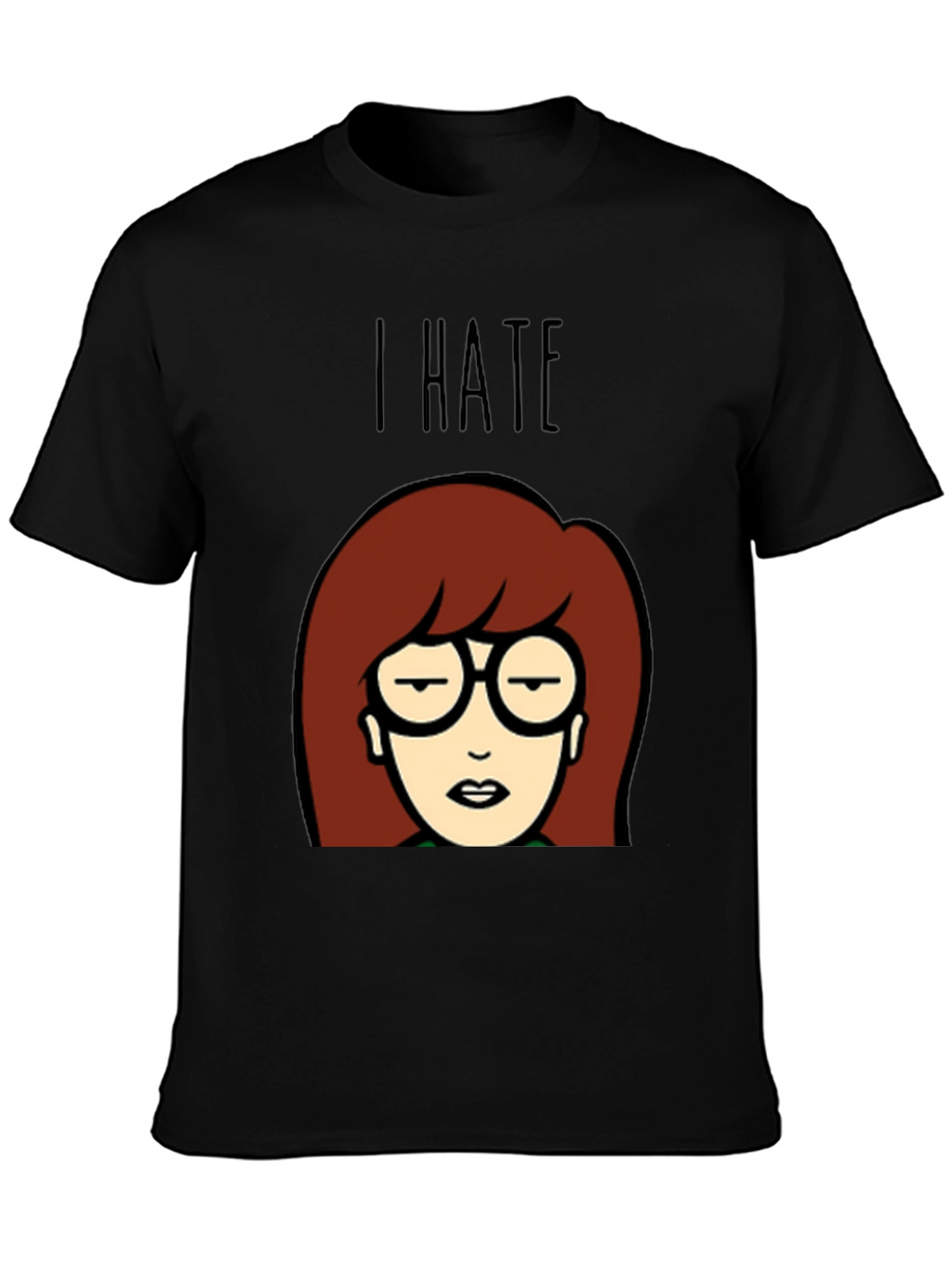 I Hate Daria Cartoon Graphic Tee - Black