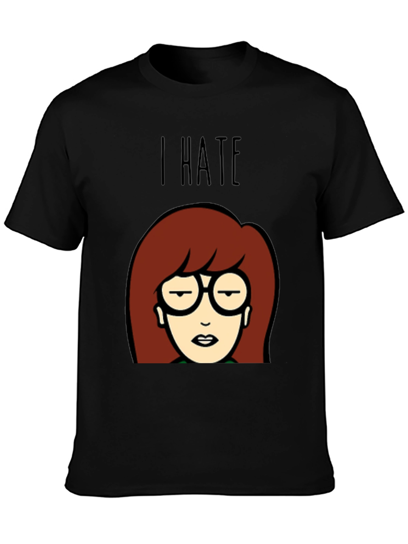 I Hate Daria Cartoon Graphic Tee - Black