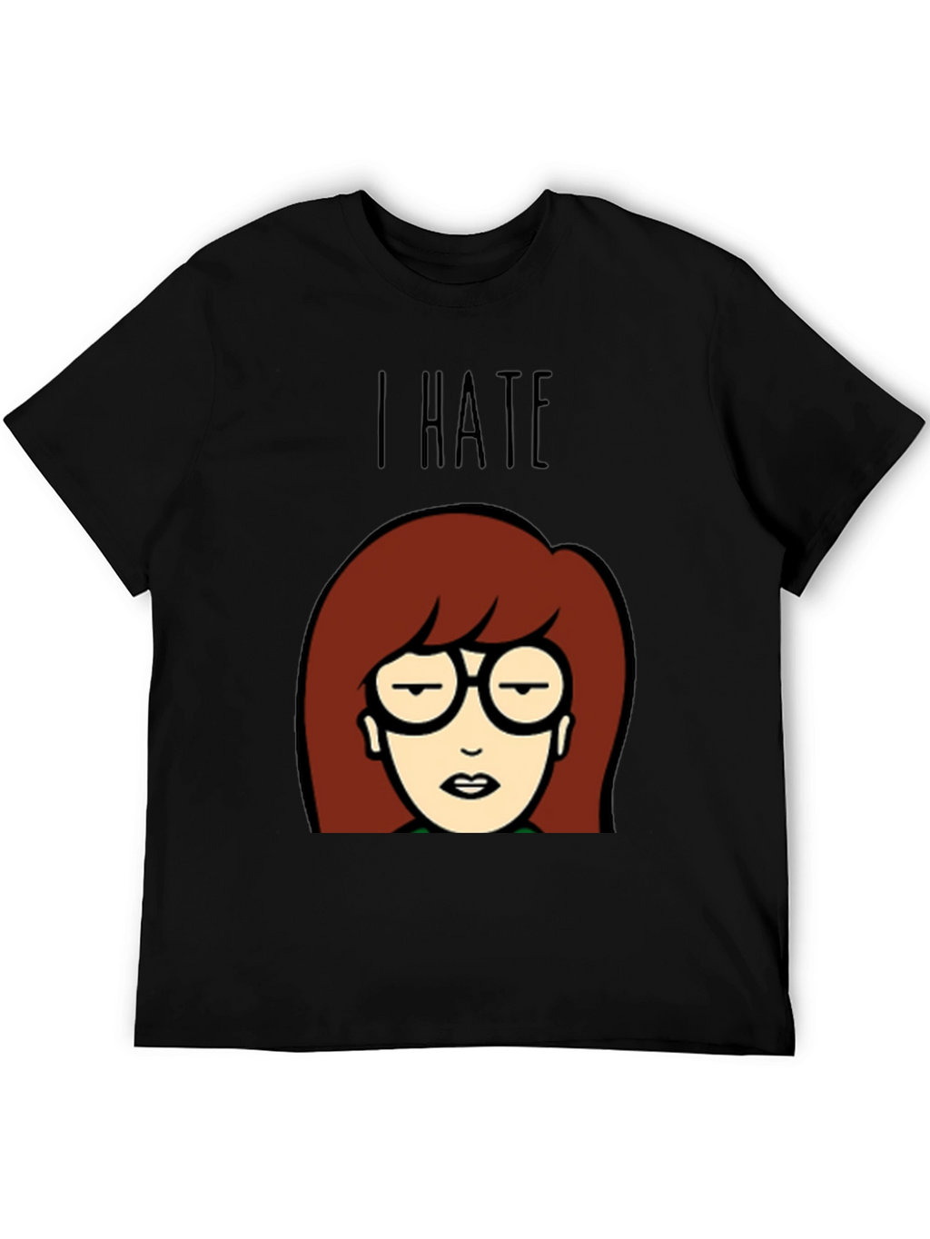 I Hate Daria Cartoon Graphic Tee - Black
