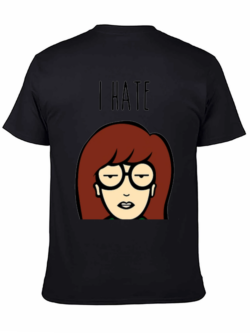 I Hate Daria Cartoon Graphic Tee - Black
