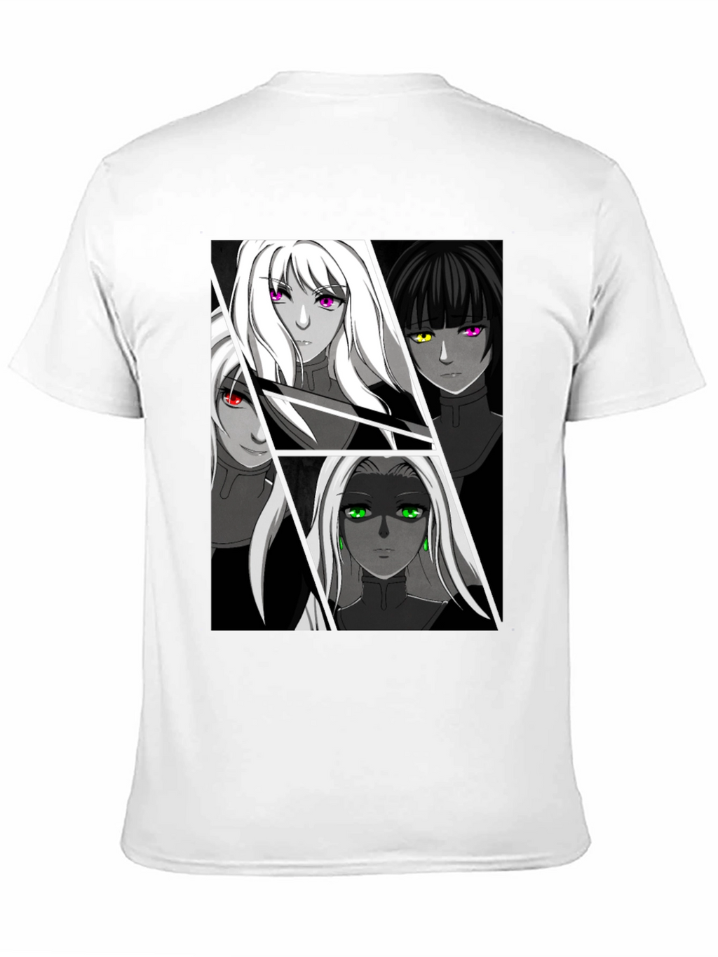 Anime Girls Black Graphic T-Shirt