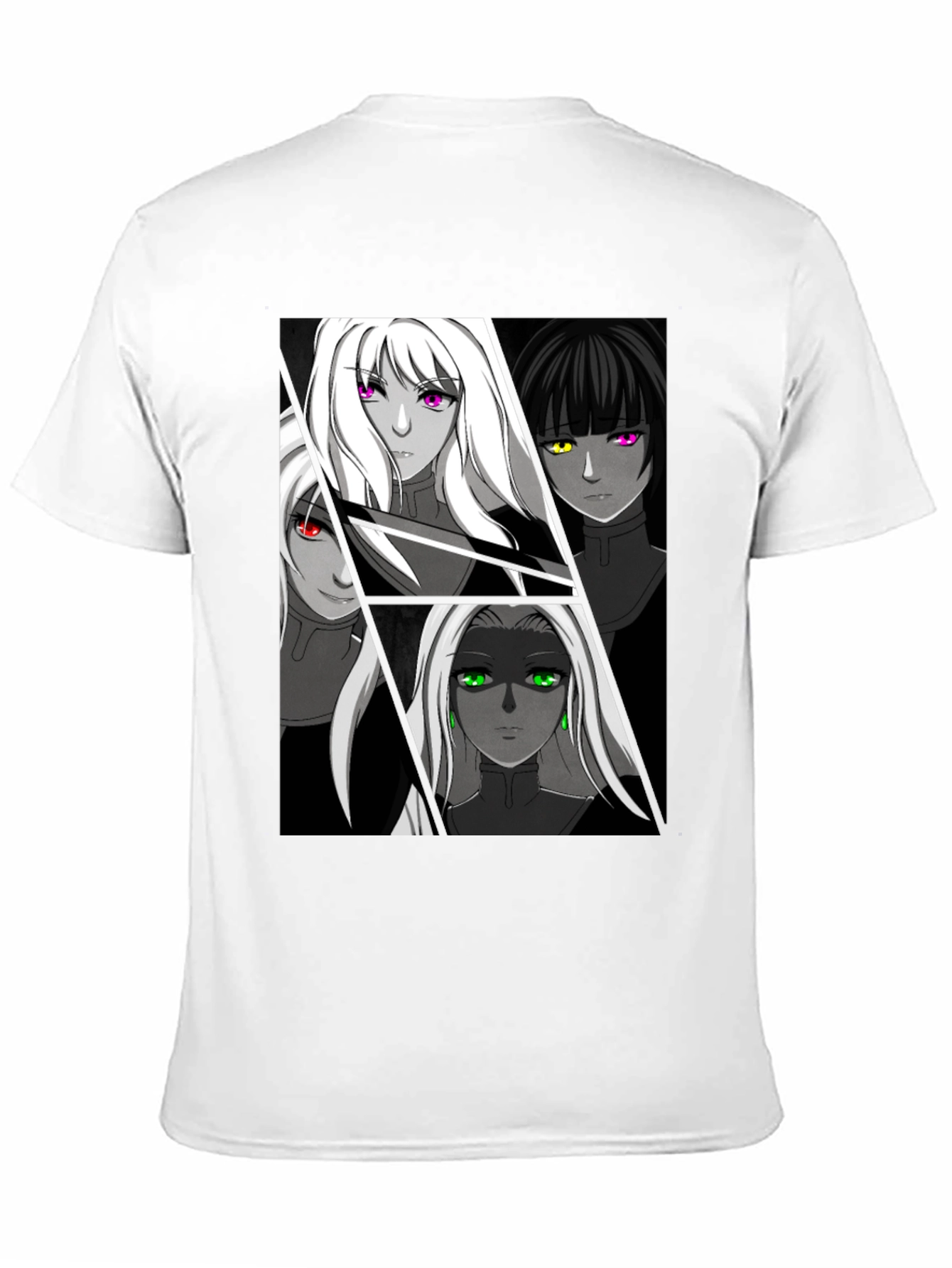 Anime Girls Black Graphic T-Shirt