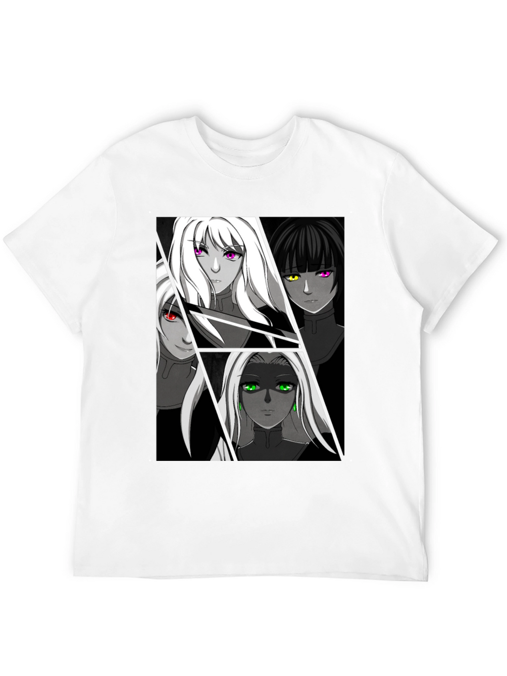 Anime Girls Black Graphic T-Shirt