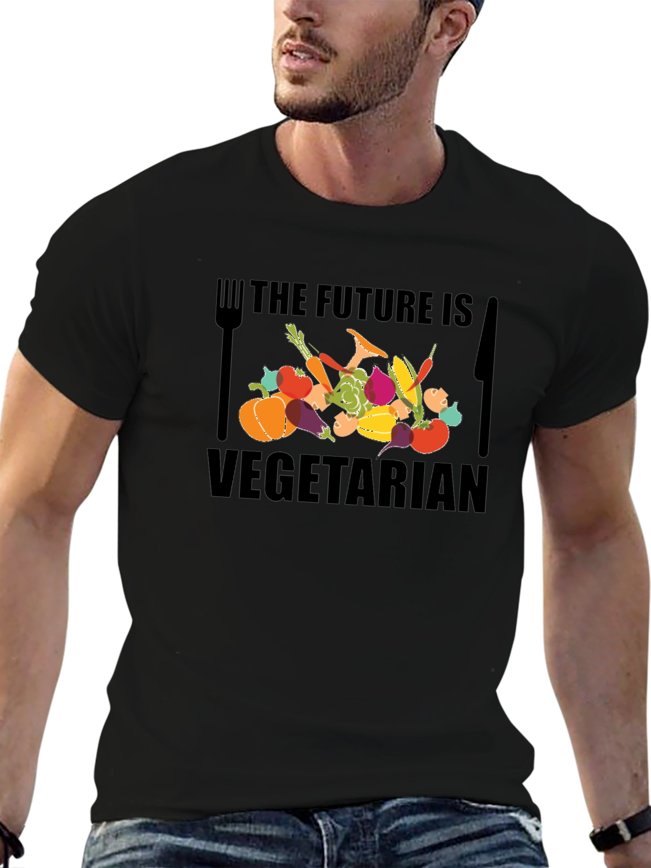 Vegetarian Future Graphic Tee - Black