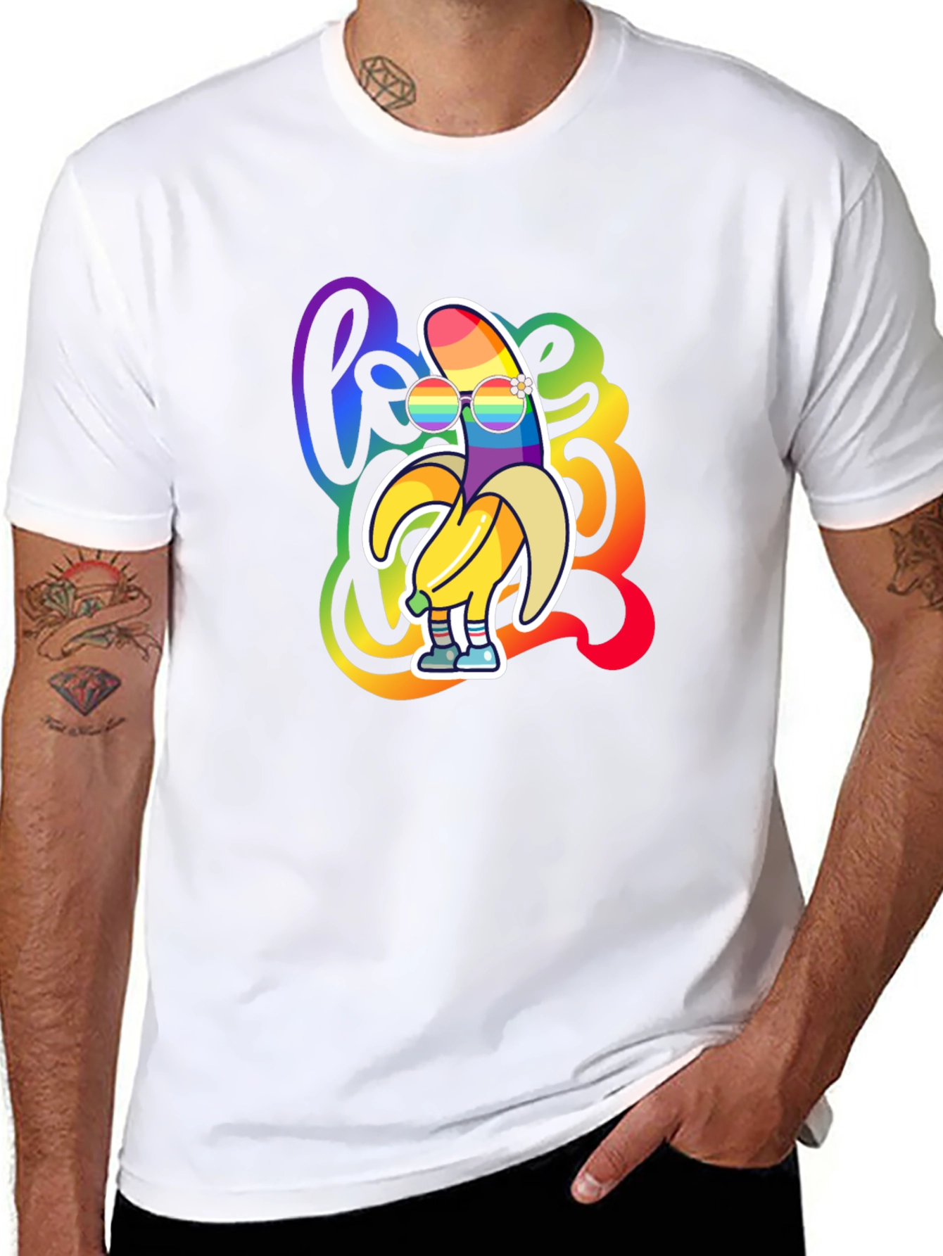 Rainbow Banana LGBT Pride Graphic T-Shirt