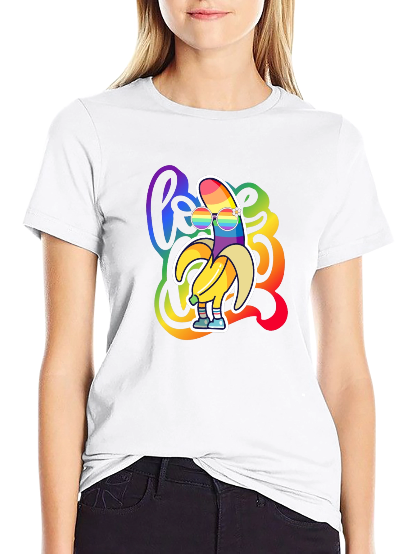 Rainbow Banana LGBT Pride Graphic T-Shirt