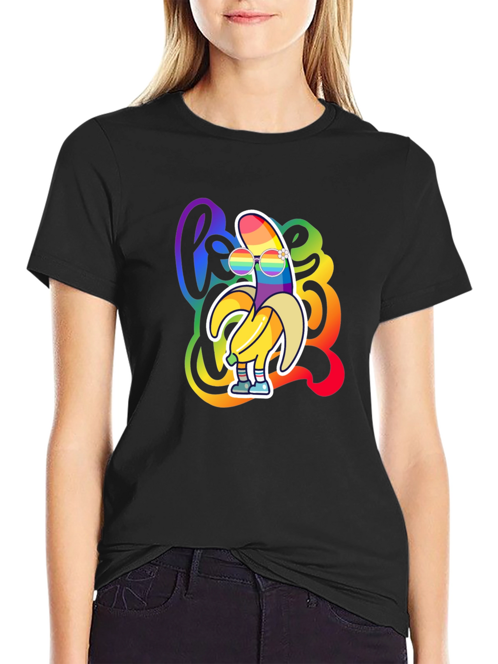 Rainbow Banana LGBT Pride Graphic T-Shirt