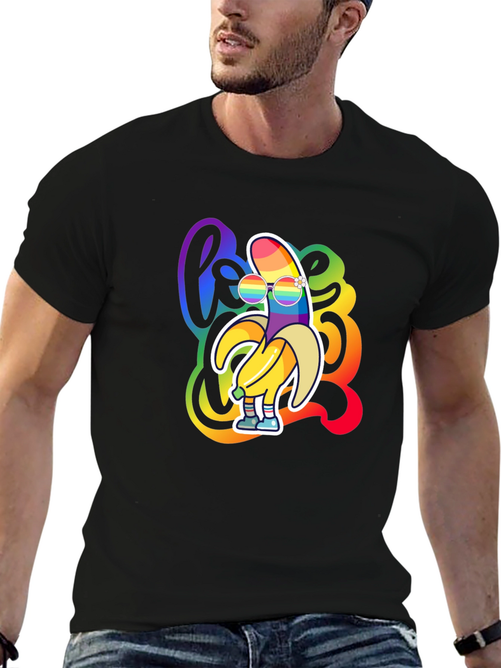 Rainbow Banana LGBT Pride Graphic T-Shirt