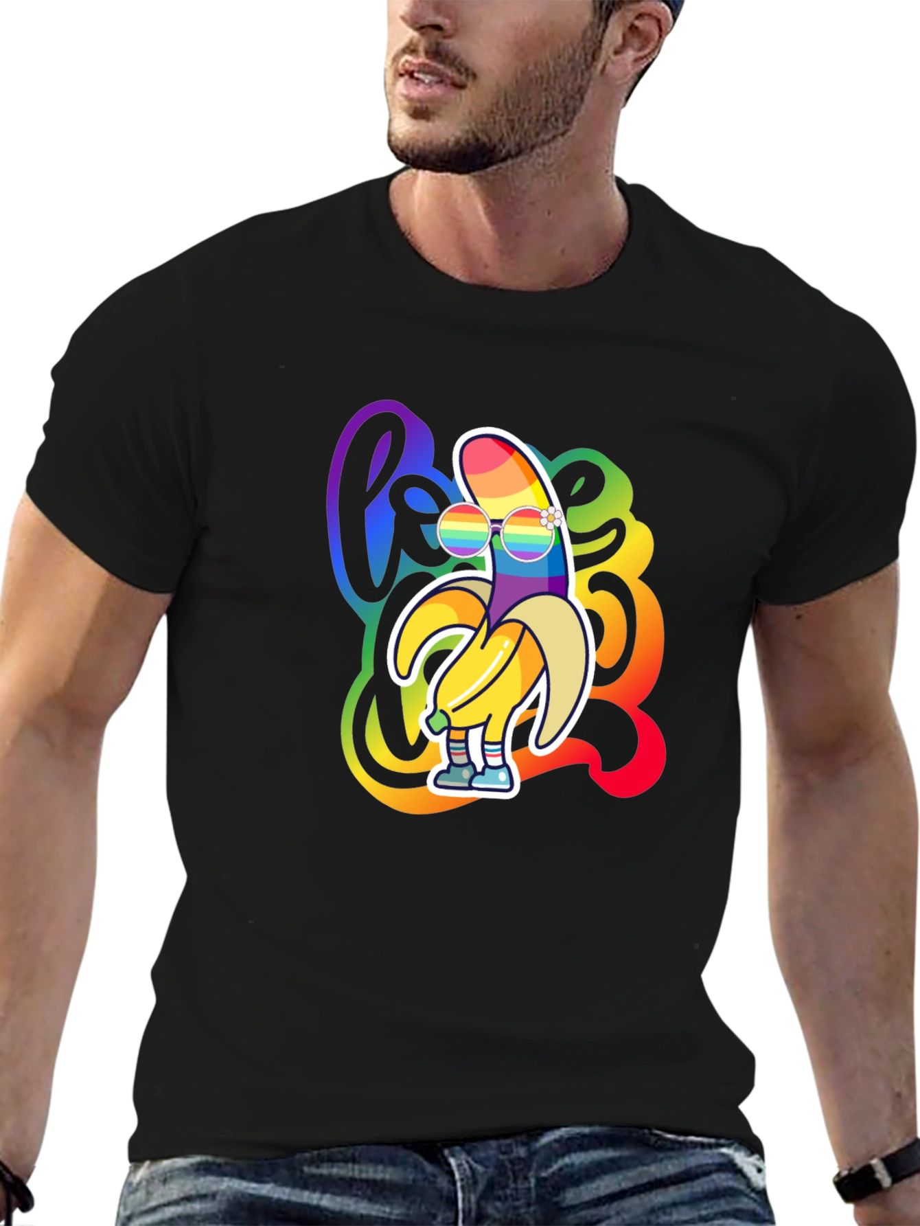 Rainbow Banana LGBT Pride Graphic T-Shirt