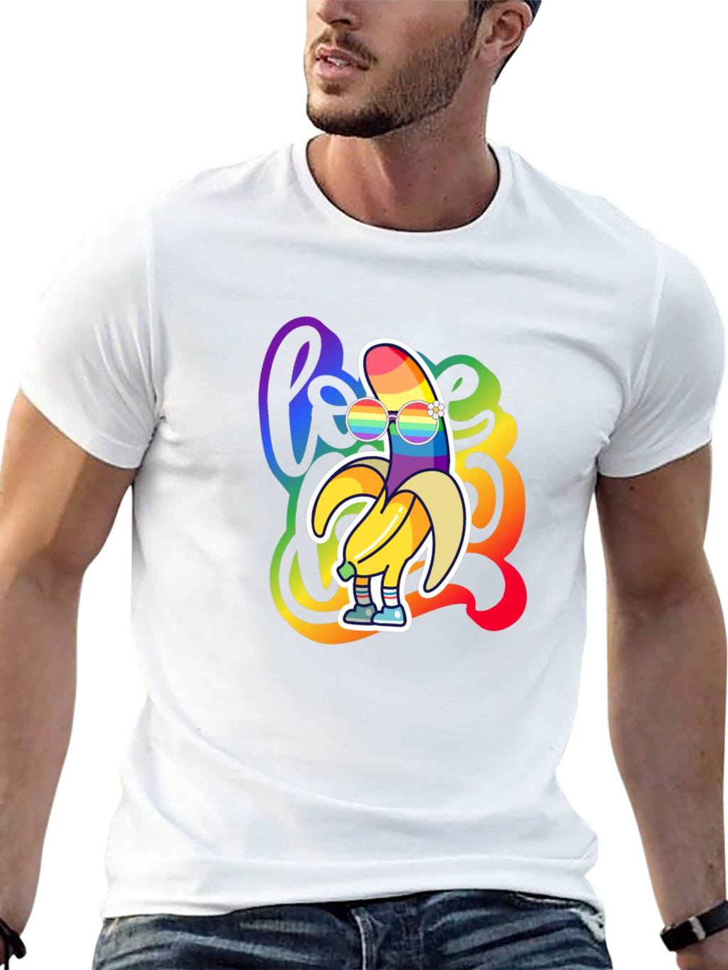 Rainbow Banana LGBT Pride Graphic T-Shirt