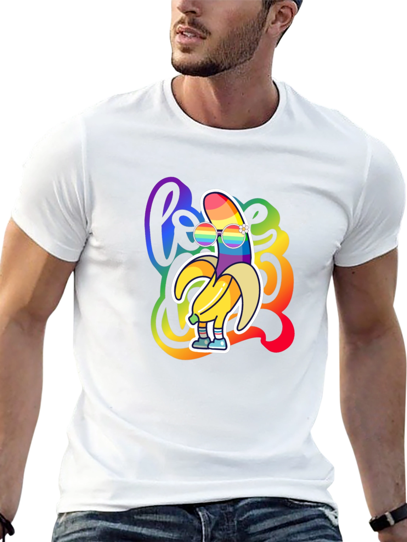 Rainbow Banana LGBT Pride Graphic T-Shirt