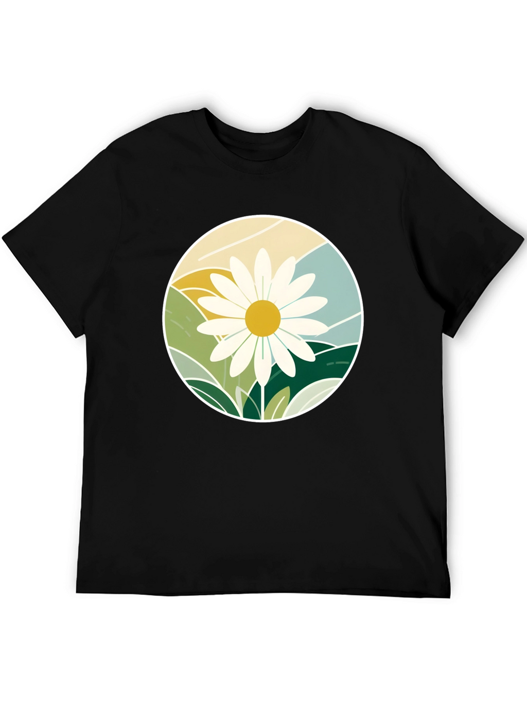 Daisy Mountainscape Graphic Tee - Black