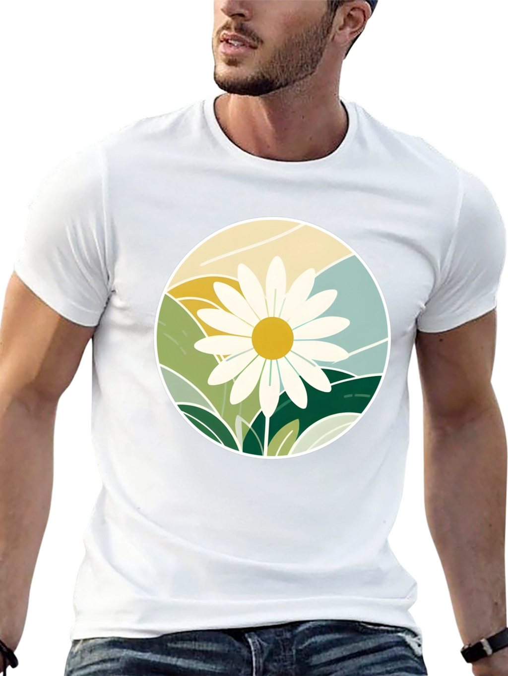 Daisy Mountainscape Graphic Tee - Black