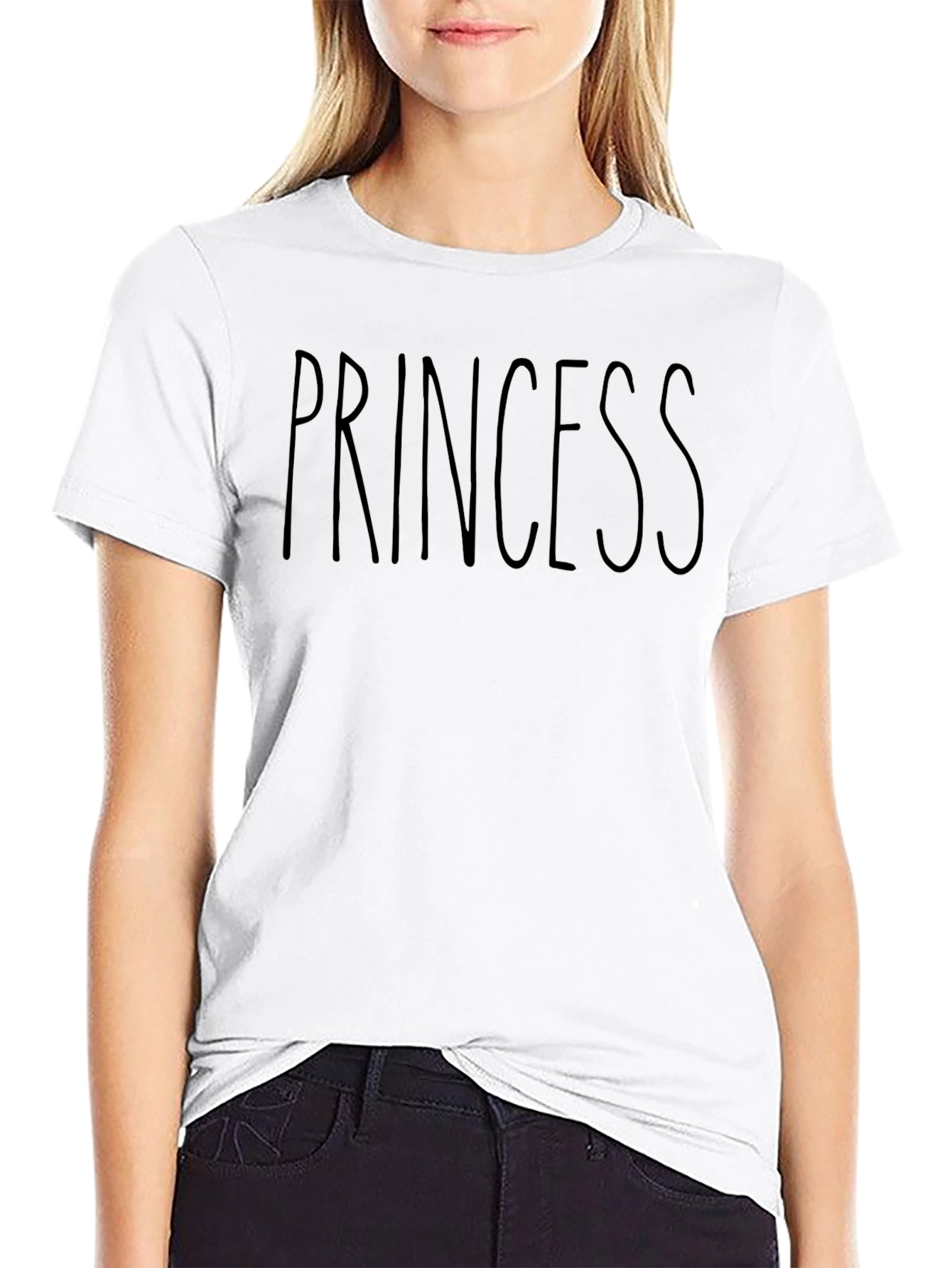 Princess Graphic Tee - Casual Black T-Shirt