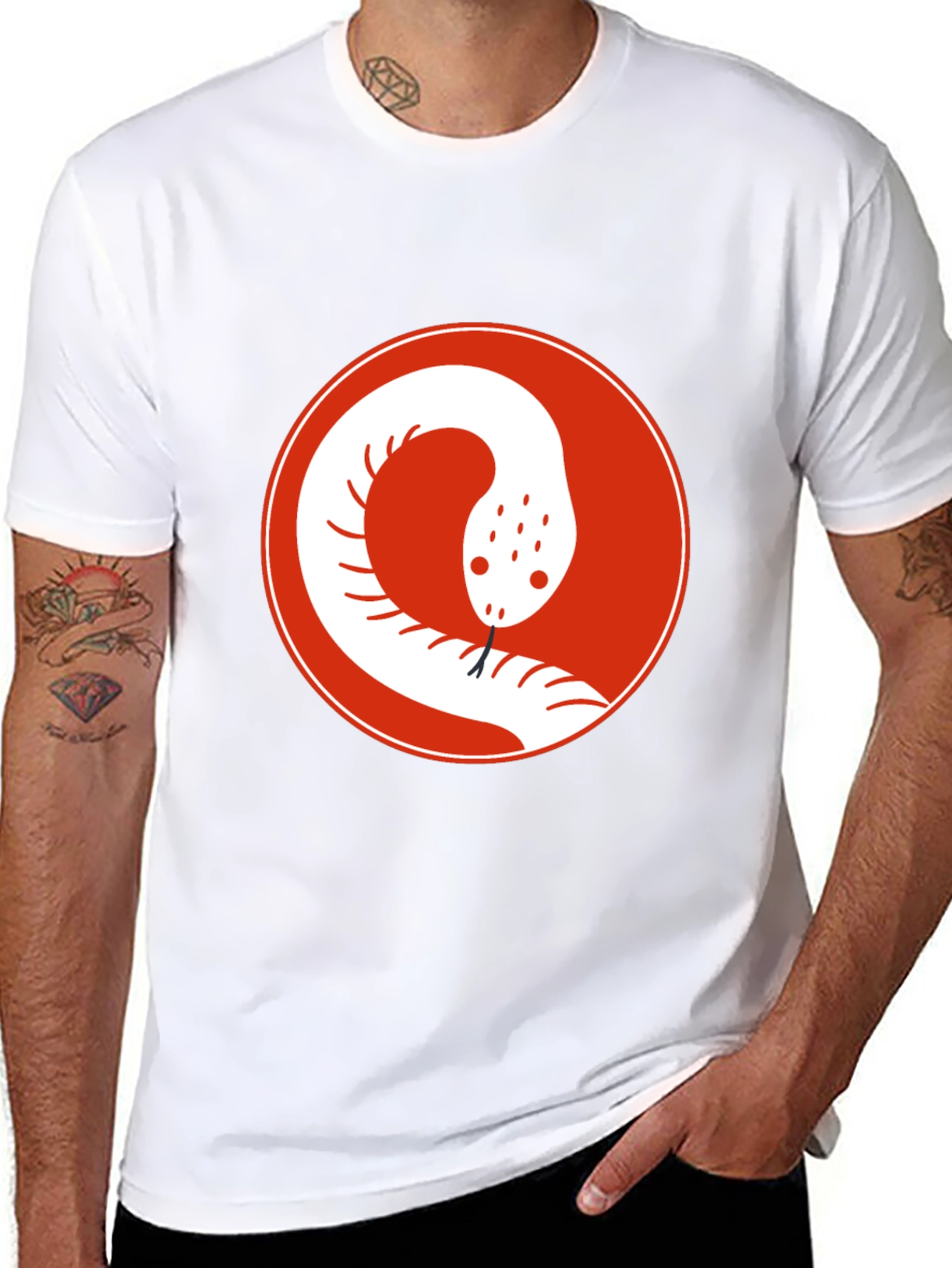 Snake Circle Graphic Tee - Cool Casual Style
