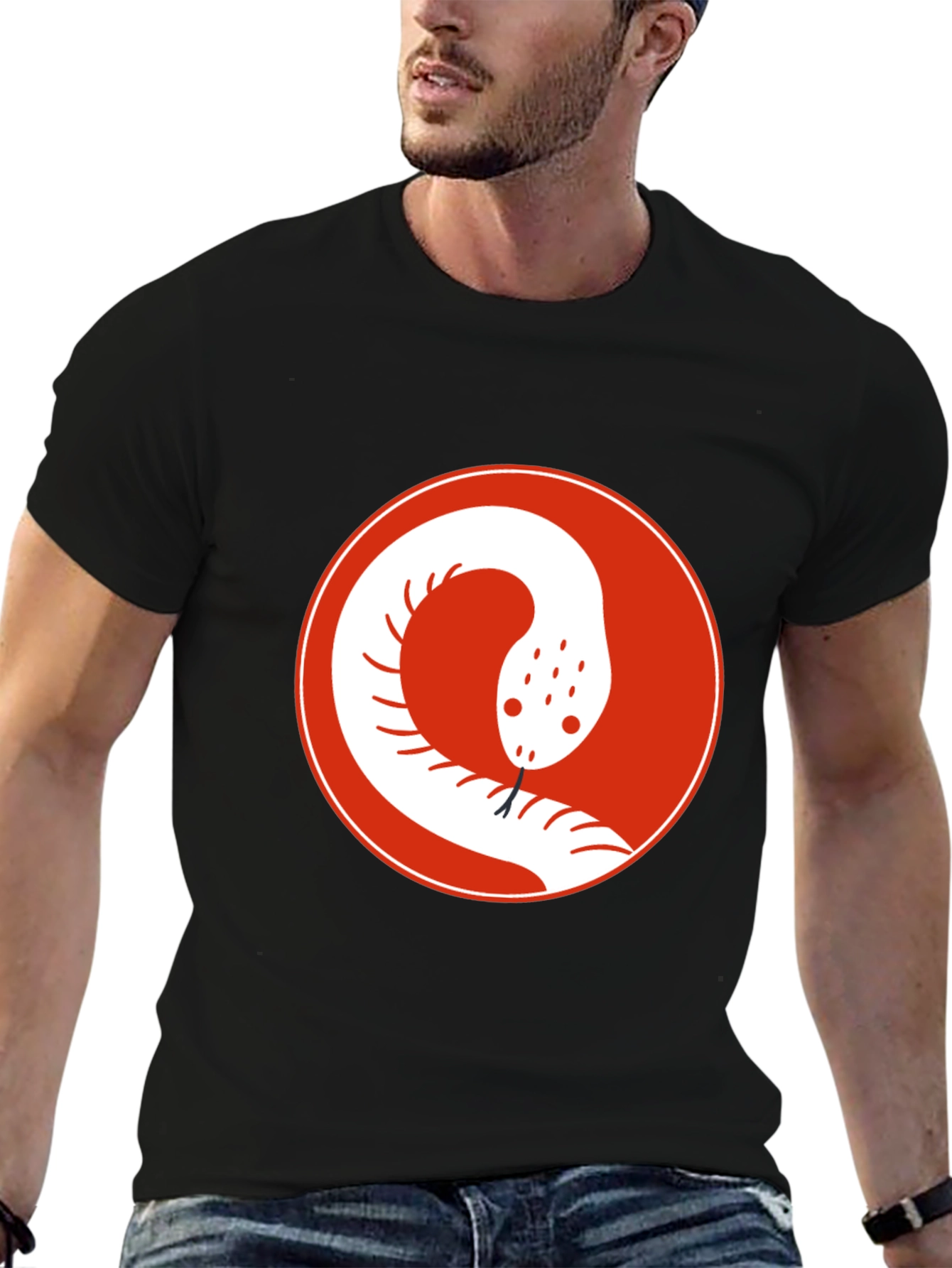 Snake Circle Graphic Tee - Cool Casual Style