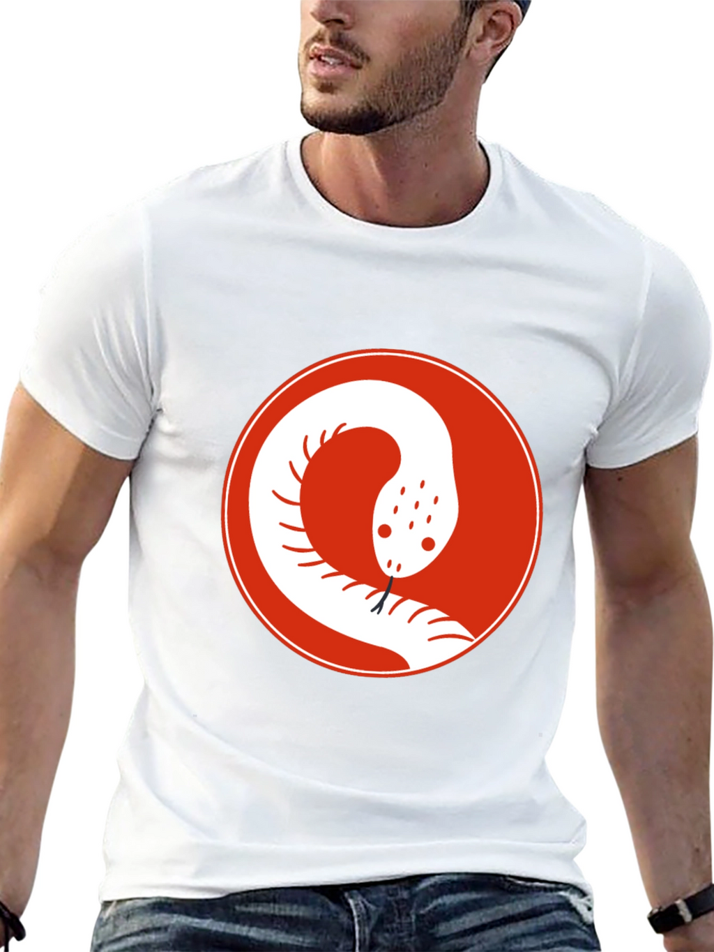 Snake Circle Graphic Tee - Cool Casual Style
