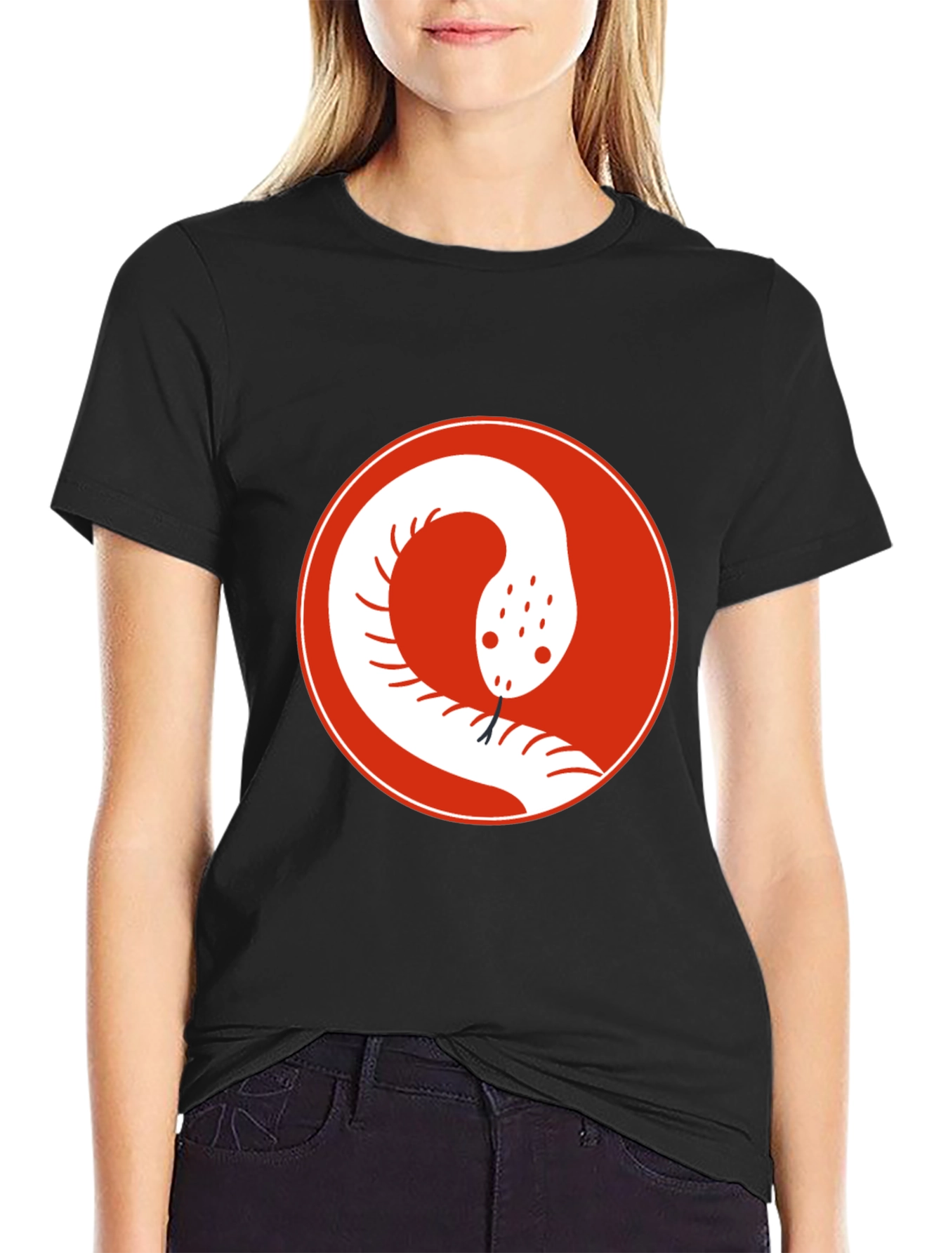 Snake Circle Graphic Tee - Cool Casual Style