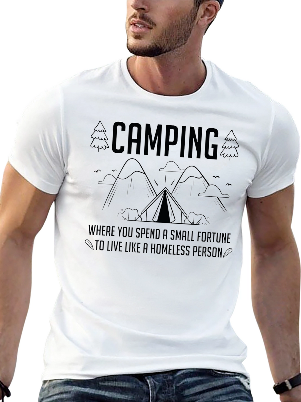 Camping Homeless Funny T-Shirt