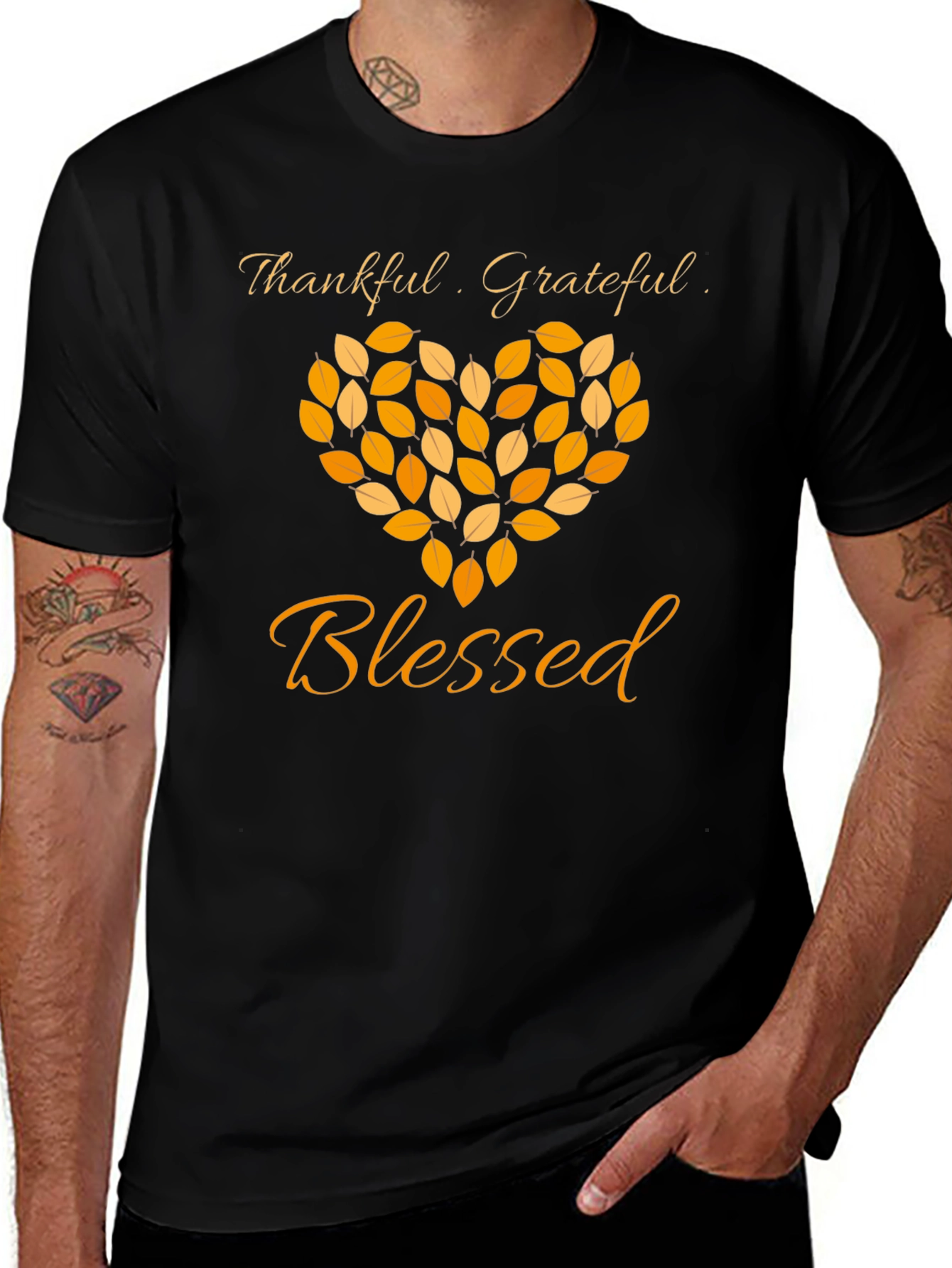 Thankful Grateful Blessed Graphic T-Shirt